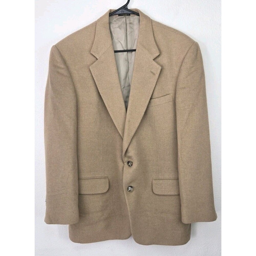 Stafford - 100% Camel Hair Blazer Jacket Mens Sz 38R - Tan - Vintage Sport Coat